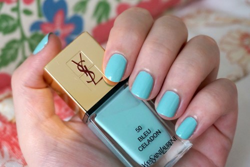 ysl la laque couture bleu celadon